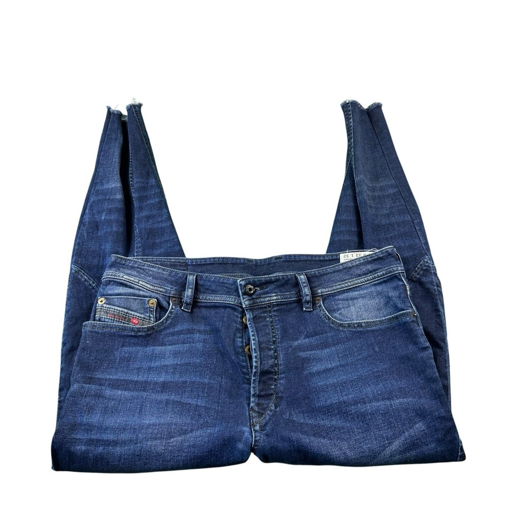 Diesel Button Fly‎ T Ride Slim Carrot Blue Men's Jeans Size 33x27